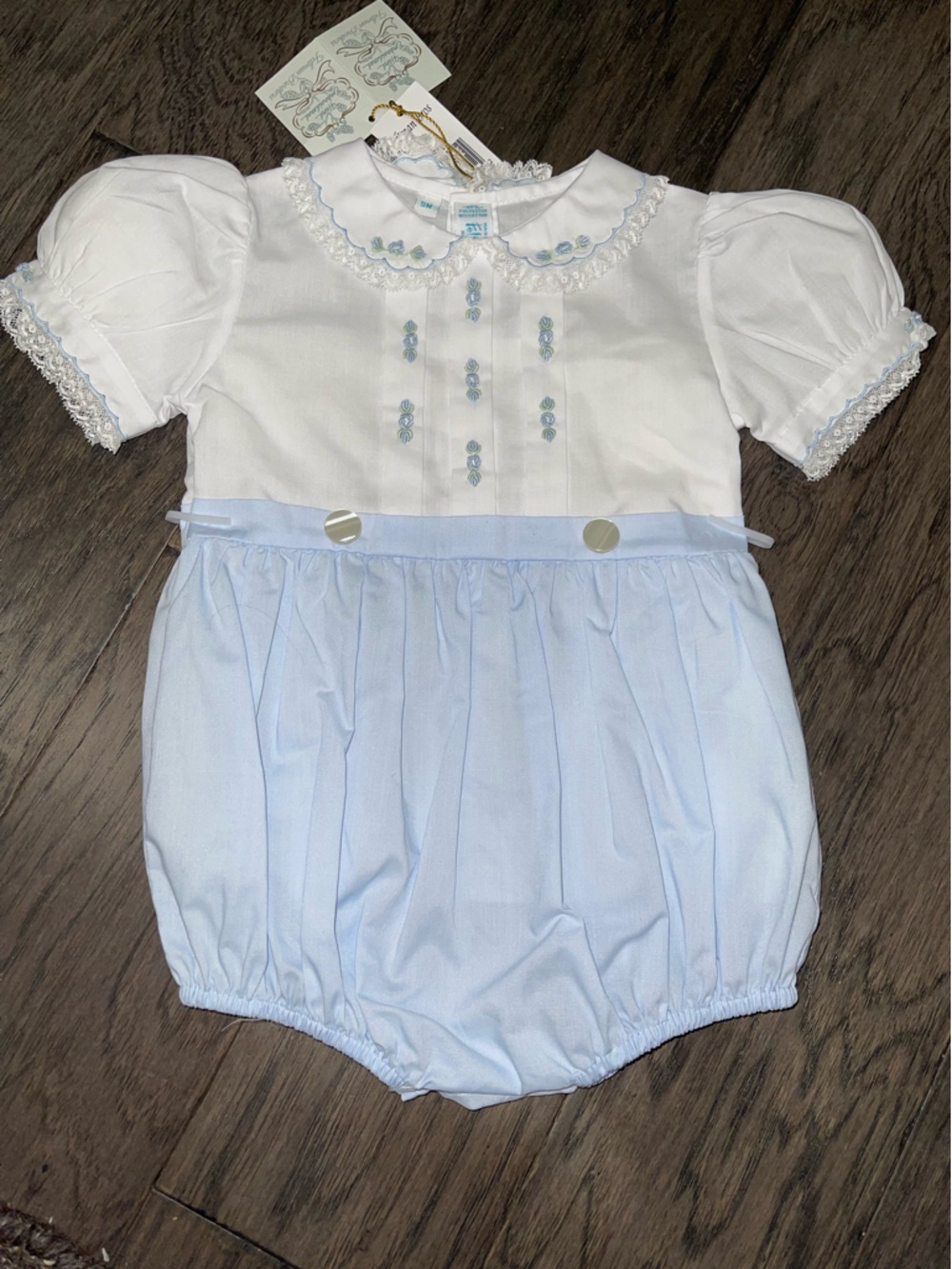 Light Blue & White Smocked Infant Outfit Feltman Brothers